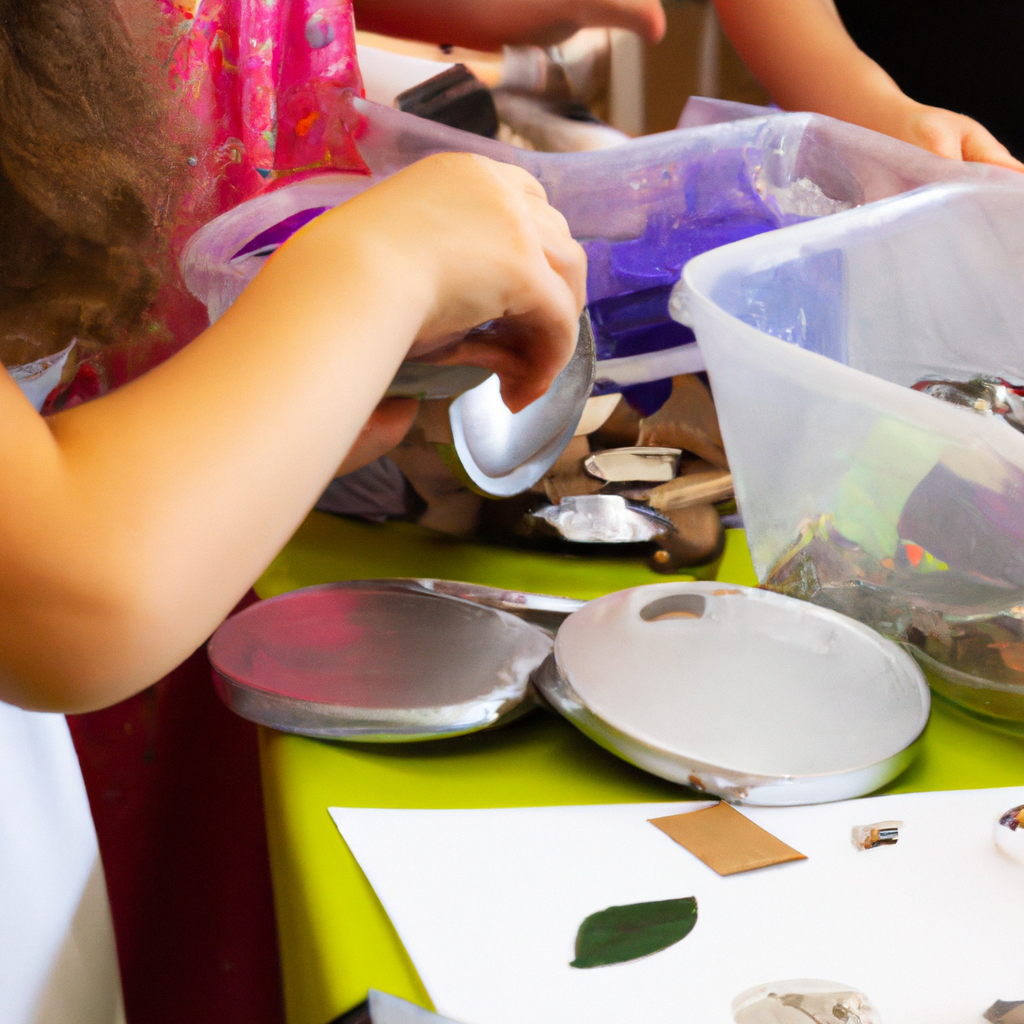Bambini imparano riciclaggio in workshop educativo